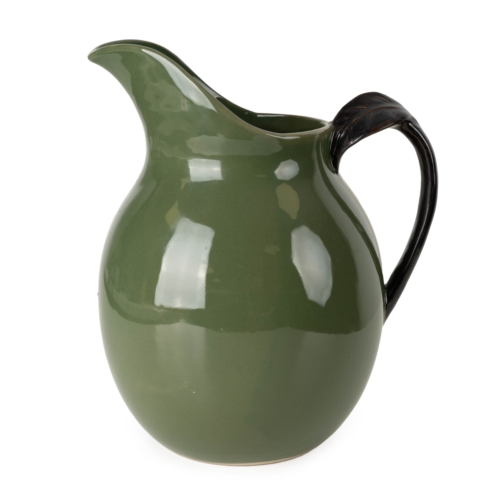Creative Co-Op Reactive Glaze Stoneware Pitcher - 8x7x7 Inch Greige Kitchen & Dining Decor