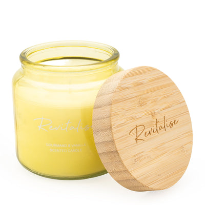 Candlelight Home LARGE CANDLE BAMBOO LID 'REVITALISE'