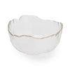 Candlelight Home Large Clear Glass Wavy Bowl With Gold Rim 20cm 1PK