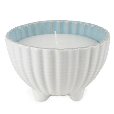 Candlelight Home LARGE EMBOSSED SHELL WAX FILLED POT REACTIVE GLAZE