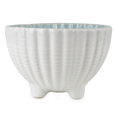 Candlelight Home LARGE EMBOSSED SHELL WAX FILLED POT REACTIVE GLAZE