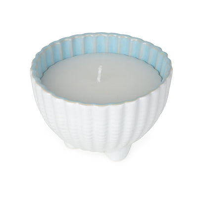 Candlelight Home LARGE EMBOSSED SHELL WAX FILLED POT REACTIVE GLAZE