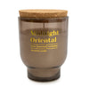 Candlelight Home LARGE ROUND FOOTED GLASS CANDLE 'MIDNIGHT ORIENT' BLACK - 5% AMBER LILY SCENT (3016-6653)