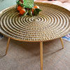 Candlelight Home LARGE ROUND METAL COFFEE TABLE - ANTIQUE GOLD