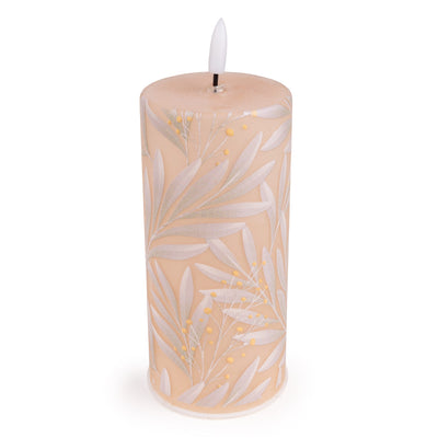 Candlelight Home LED Candle Large Glass LED Flame Candle – Cream and Gold 1pk