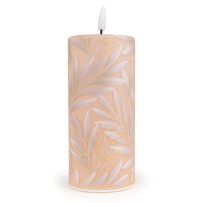 Candlelight Home LED Candle Large Glass LED Flame Candle – Cream and Gold 1pk