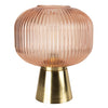 Candlelight Home LED Lamps 27cm LED Glass Round Ridged Lamp - Amber 1PK