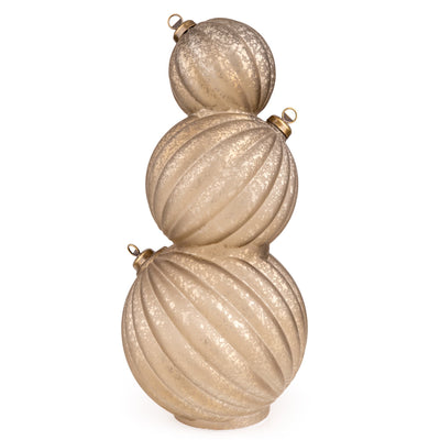 Candlelight Home LED Lamps 3 Stacking Glass Baubles with LED Lights - Champagne 1pk