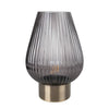 Candlelight Home LED Lamps 33cm LED Glass Footed Ridged Lamp - Blue