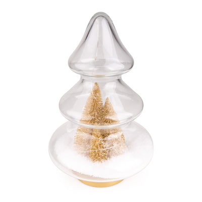 Candlelight Home LED Lamps Large Christmas Tree Snow Scene - Cream & Gold 1pk