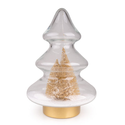 Candlelight Home LED Lamps Large Christmas Tree Snow Scene - Cream & Gold 1pk