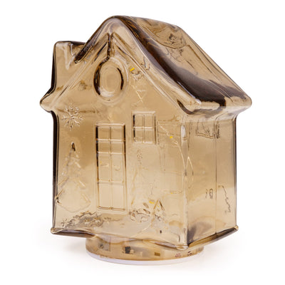 Candlelight Home LED Lamps LED Glass Gingerbread House – Amber 1pk