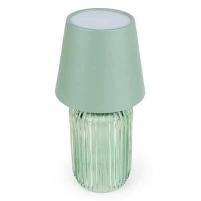 Candlelight Home LED Lamps Ridged Glass Table Lamp - Green 1pk