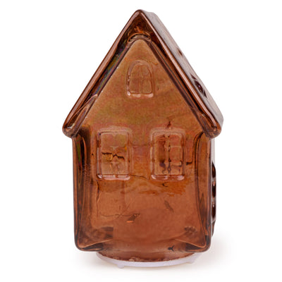 Candlelight Home LED Lamps Small LED Glass House – Amber Ho Ho Ho 12pk
