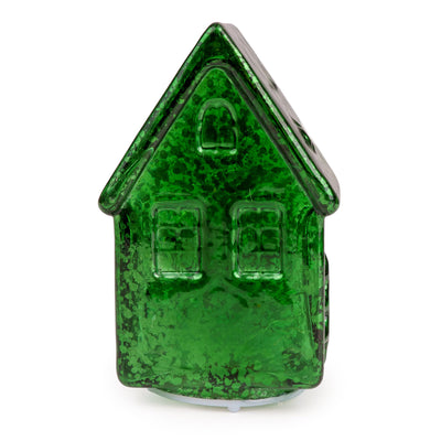 Candlelight Home LED Lamps Small LED Glass House – Green Ho Ho Ho 12pk