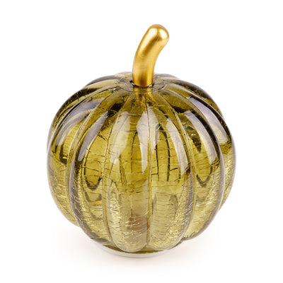 Candlelight Home LED Lamps Small LED Glass Pumpkin - Green 12pk