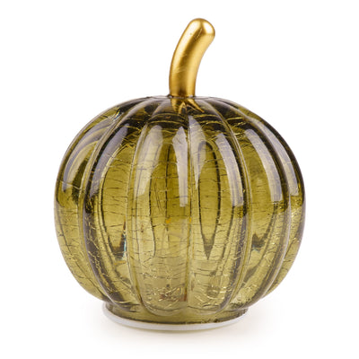 Candlelight Home LED Lamps Small LED Glass Pumpkin - Green 12pk