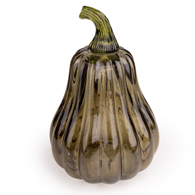 Candlelight Home LED Lamps Tall LED Glass Pumpkin - Green 1pk