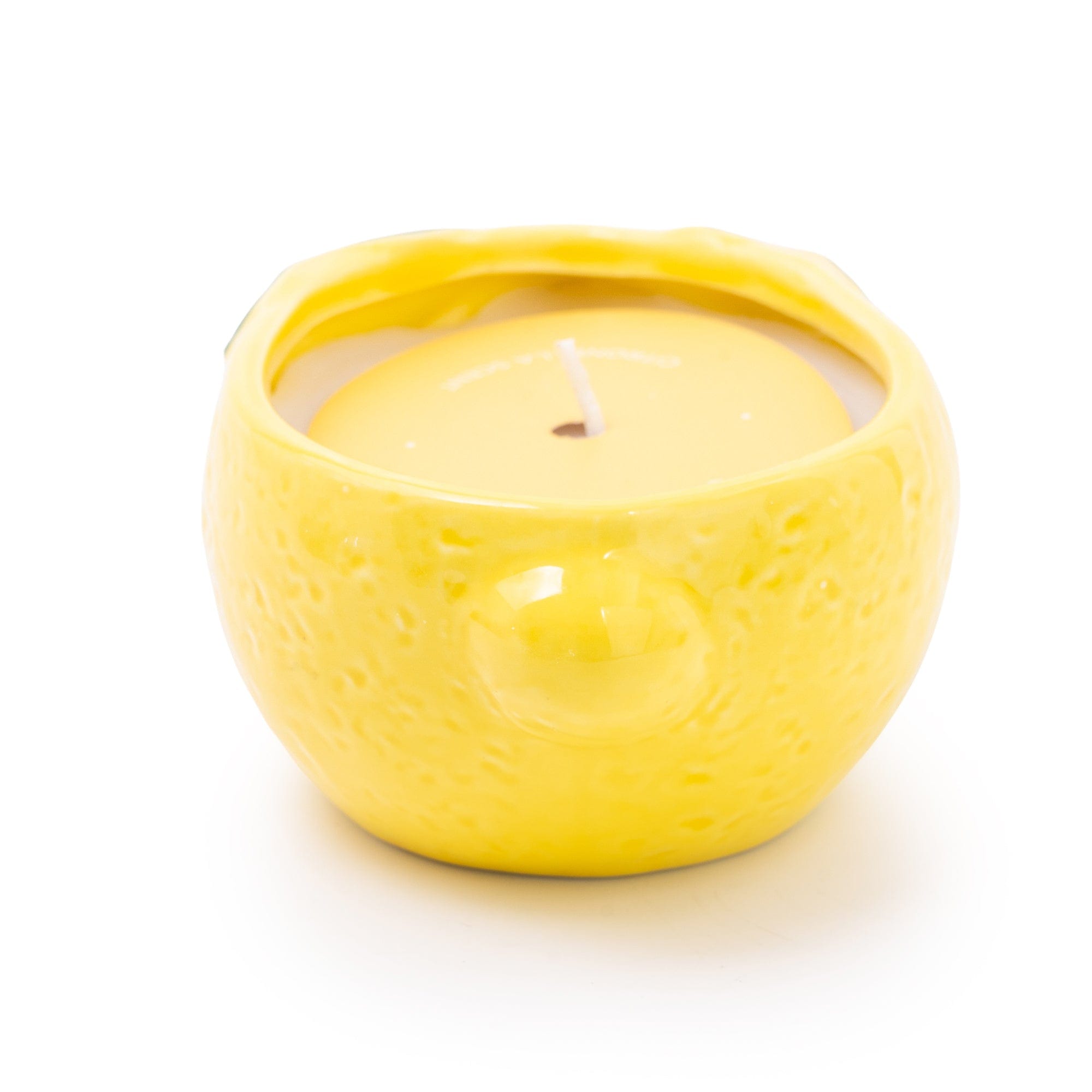 Lemon Ceramic Wax Filled Pot Mediterranean Lemon Scent 6PK - Candlelight  Home