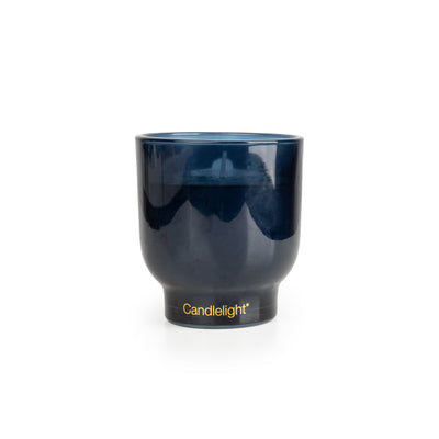 Candlelight Home MEDIUM GLASS FOOTED CANDLE HYDRANGEA