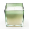 Candlelight Home MEDIUM SQUARE GLASS CANDLE - GREEN OMBRE – 5% FIG & APPLE SCENT (EAM04332/00)