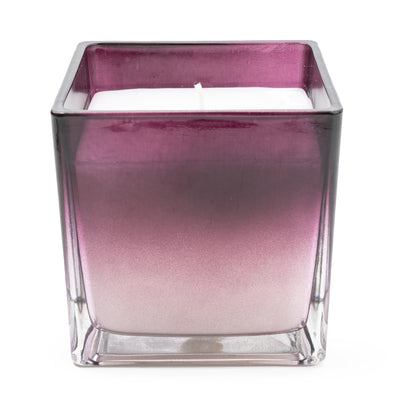 Candlelight Home MEDIUM SQUARE GLASS CANDLE - PLUM OMBRE – 5% SAKURA BLOSSOM SCENT (EAM14750/00)