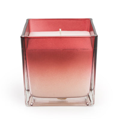 Candlelight Home MEDIUM SQUARE GLASS CANDLE - RED OMBRE (PANTONE NO 7637C) – 5% POMEGRANATE & CASSIS SCENT (EAM14764/00)