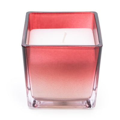 Candlelight Home MEDIUM SQUARE GLASS CANDLE - RED OMBRE (PANTONE NO 7637C) – 5% POMEGRANATE & CASSIS SCENT (EAM14764/00)