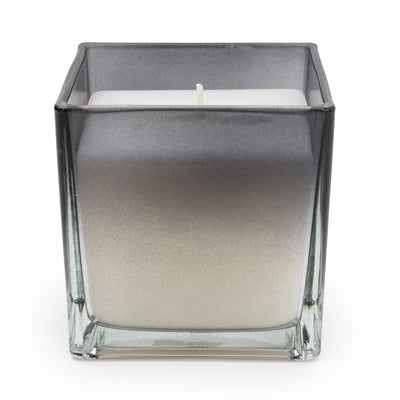 Candlelight Home MEDIUM SQUARE GLASS CANDLE - SMOKEY BLACK OMBRE - 5% BERGAMOT & OUD SCENT (EAM04334/00)