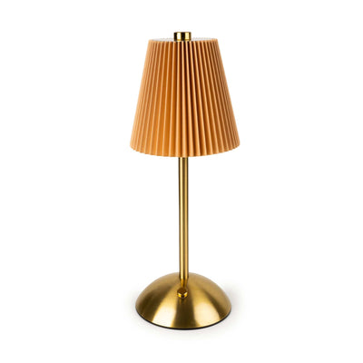 Candlelight Home Metal LED Table Lamp with Pleated Shade - Taupe
