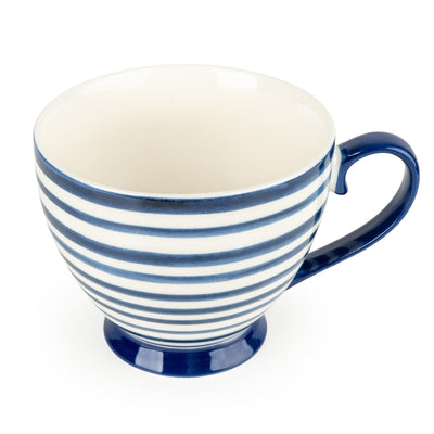 Candlelight Home Mugs Jeff Banks Footed Mug - Stripes Blue 6pk