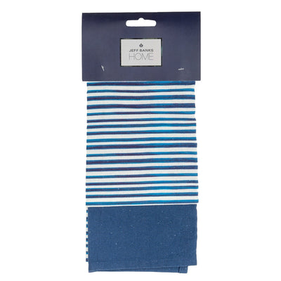 Candlelight Home Mugs Jeff Banks Set of 2 Printed Tea Towels – Stripes Blue 6pk