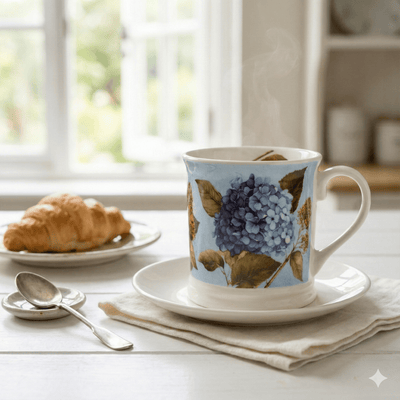 Candlelight Home Mugs Tankard Mug - Hydrangea in Blue 6pk