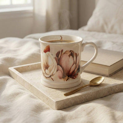 Candlelight Home Mugs Tankard Mug - Peony in Cream 6pk