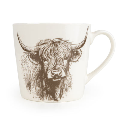 Candlelight Home Mugs Wide Conical Mug - Highland Cow 6pk