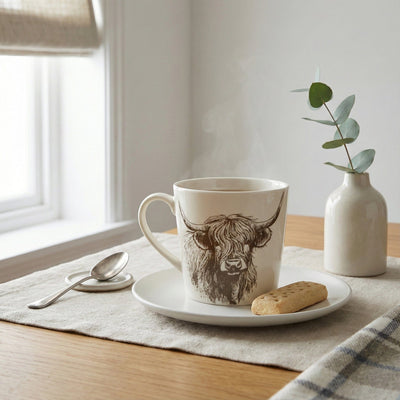 Candlelight Home Mugs Wide Conical Mug - Highland Cow 6pk