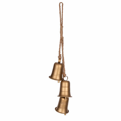 Candlelight Home Ornaments 3 Metal Bells on String –Gold Hummingbird 4pk