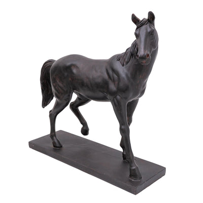 Candlelight Home Ornaments 33CM HORSE ON STAND BLACK (D)