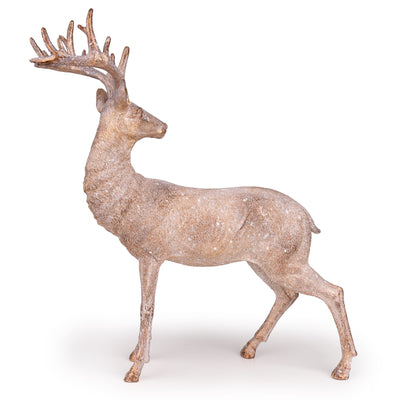 Candlelight Home Ornaments 42cm Standing Stag - Brushed Gold 2pk