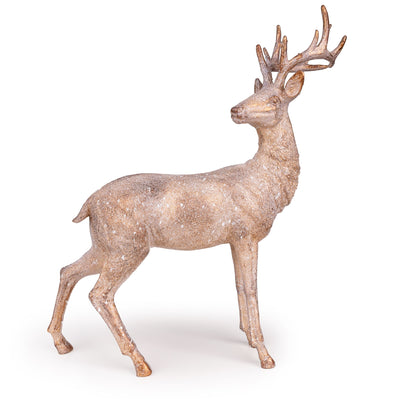 Candlelight Home Ornaments 42cm Standing Stag - Brushed Gold 2pk
