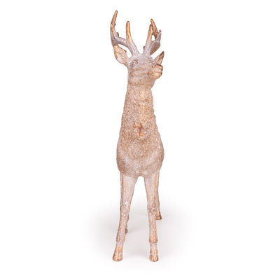 Candlelight Home Ornaments 43cm Standing Stag - Brushed Gold 2pk