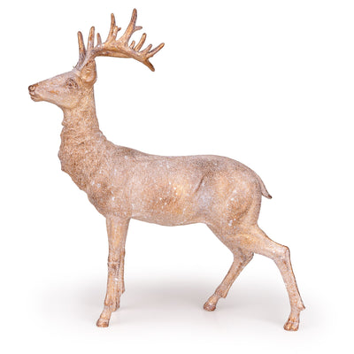 Candlelight Home Ornaments 43cm Standing Stag - Brushed Gold 2pk