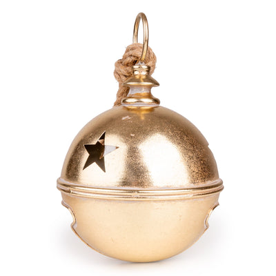 Candlelight Home Ornaments Large Metal Bell – Gold Cut-Out Stars Hummingbird 4pk