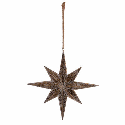 Candlelight Home Ornaments Large Metal Hanging Star –Gold Hummingbird 2pk