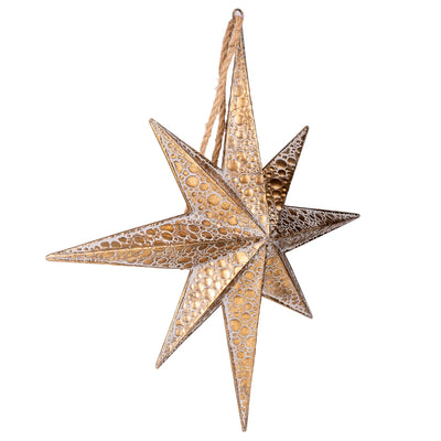 Candlelight Home Ornaments Large Metal Hanging Star –Gold Hummingbird 2pk