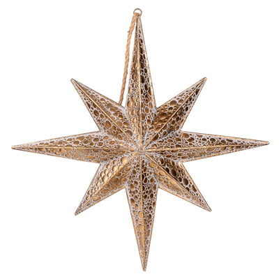 Candlelight Home Ornaments Large Metal Hanging Star –Gold Hummingbird 2pk
