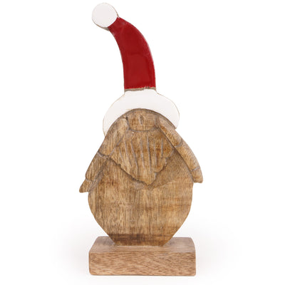 Candlelight Home Ornaments Small Father Christmas Wooden Ornament –Ho Ho Ho 6pk