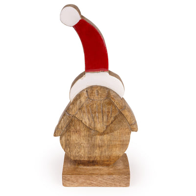 Candlelight Home Ornaments Small Father Christmas Wooden Ornament –Ho Ho Ho 6pk