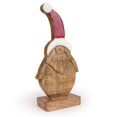 Candlelight Home Ornaments Small Father Christmas Wooden Ornament –Ho Ho Ho 6pk