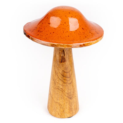 Candlelight Home Ornaments Tall Mushroom Mango Wood & Enamel - Terracotta 6pk